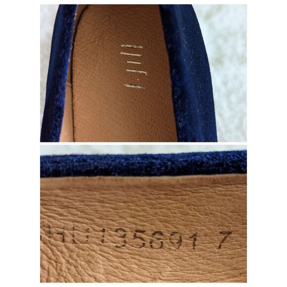 NWOT   J Jill blue velvet Gabrielle leather Slip On Loafers   Sz 7.5 - Picture 3 of 9